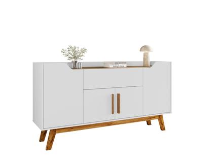 Imagem de Buffet Aparador 1 Gaveta 4 Portas Retro Pés De Madeira Future