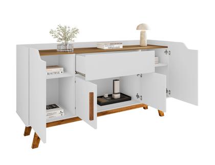 Imagem de Buffet Aparador 1 Gaveta 4 Portas Retro Pés De Madeira Future