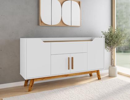 Imagem de Buffet Aparador 1 Gaveta 4 Portas Retro Pés De Madeira Future