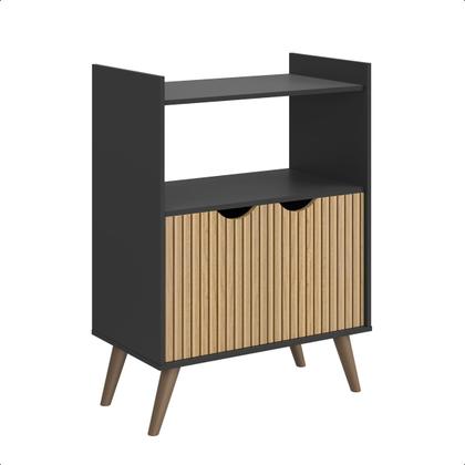 Imagem de Buffet Aparador 2 portas Cantinho do Café Grécia Hall de Entrada Decoração Preto Ripado