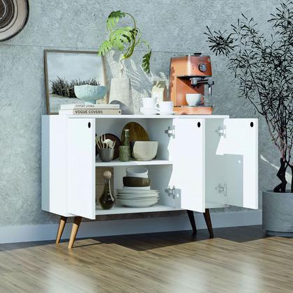 Imagem de Buffet Aparador 3 Portas Pés Retrô Cantinho do Café Multiuso Móveis Bonatto