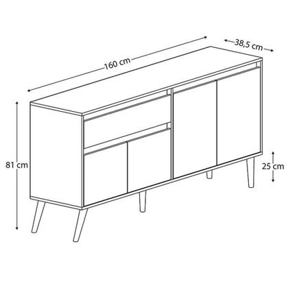 Imagem de Buffet Aparador 4 Portas e 1 Gaveta Ravi - Peternella Móveis
