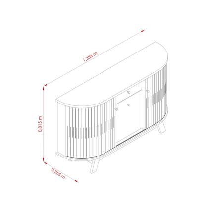 Imagem de Buffet Aparador Balcão 2 Portas Curvo 1 Gaveta Monza