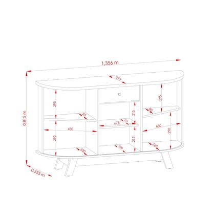 Imagem de Buffet Aparador Balcão 2 Portas Curvo 1 Gaveta Monza