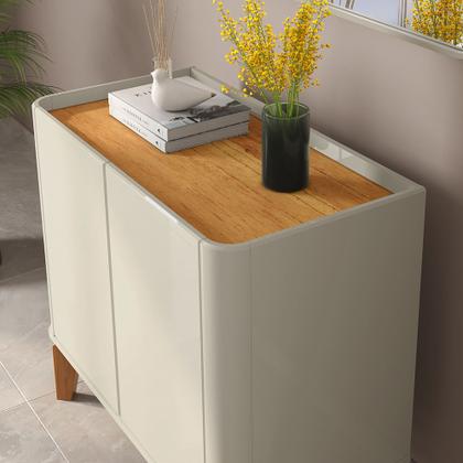 Imagem de Buffet Aparador Balcão Luxo Moderno canto curvo compacto para Apartamento hall Escritório Flip 0,9
