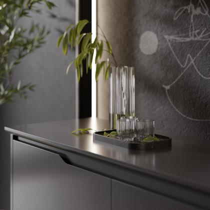 Imagem de Buffet Aparador Balcão Sala de Jantar 2 Portas e 2 Gavetas Flow - Preto