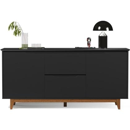Imagem de Buffet Aparador Balcão Sala de Jantar 2 Portas e 2 Gavetas Flow - Preto