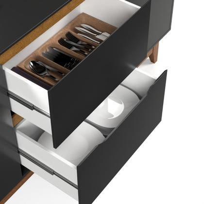 Imagem de Buffet Aparador Balcão Sala de Jantar 2 Portas e 2 Gavetas Flow - Preto