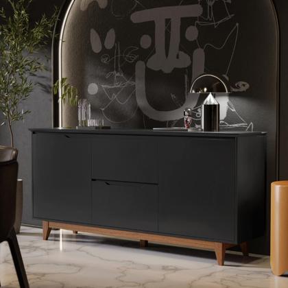 Imagem de Buffet Aparador Balcão Sala de Jantar 2 Portas e 2 Gavetas Flow - Preto