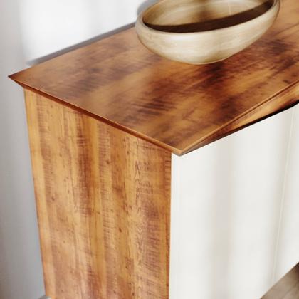 Imagem de Buffet Aparador Jasmin 1,10m com 3 Portas Babus - Pinho / Off White