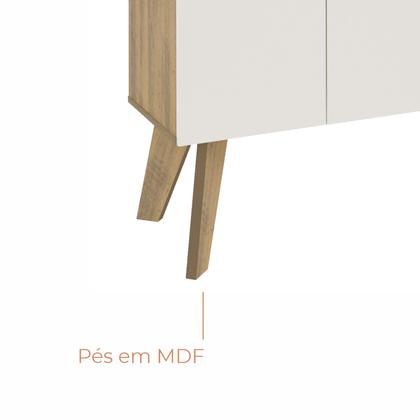 Imagem de Buffet Aparador Jasmin 1,10m com 3 Portas Babus - Pinho / Off White