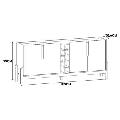 Imagem de Buffet Aparador Lizz 190cm 4 Portas com Adega - Casa D