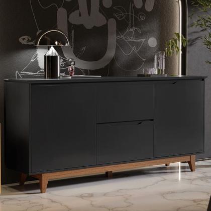 Imagem de Buffet Aparador para Sala de Jantar 163cm Flow Preto - EJ Móveis