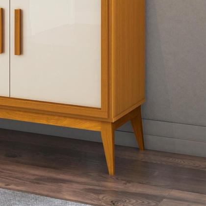 Imagem de Buffet Aparador Para Sala De Jantar 2 Portas E Com Pés Union Edn Cedro E Off White