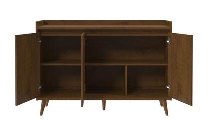 Imagem de Buffet Aparador Retrô com Espelho Delux 3 Portas Malbec - MoveisAqui