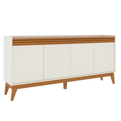 Imagem de Buffet Aparador Ripado 4 Portas com Pés de MDF Astúrias 180cm