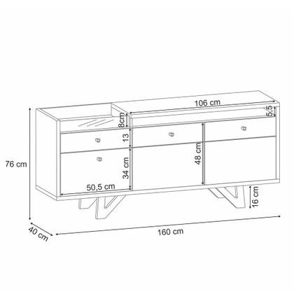 Imagem de Buffet Aparador Sollare com 2 Portas e 2 Gavetas - HB Móveis