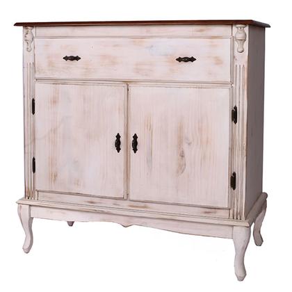 Imagem de Buffet Balcão de Cozinha de Madeira Antique 100 cm com 2 Portas e 1 Gaveta - 1037