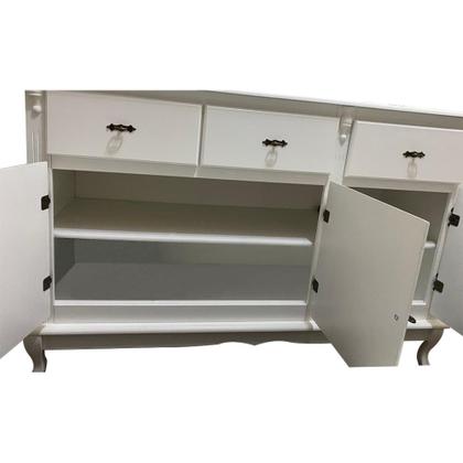 Imagem de Buffet Balcão de Cozinha de Madeira Luís XV 146 cm com 3 Portas e 3 Gavetas - 1039