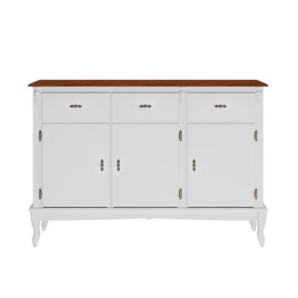 Imagem de Buffet Balcão de Cozinha de Madeira Luís XV 146 cm com 3 Portas e 3 Gavetas - 1039