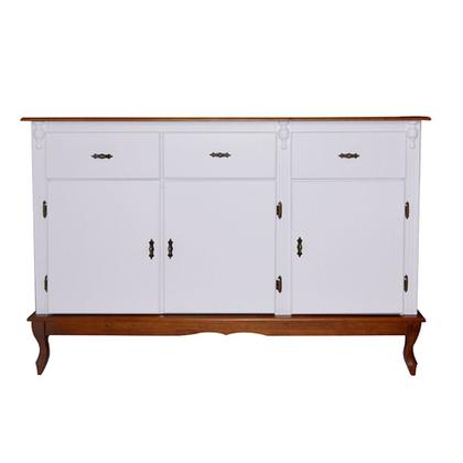 Imagem de Buffet Balcão de Cozinha de Madeira Luís XV 146 cm com 3 Portas e 3 Gavetas - 1039