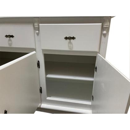 Imagem de Buffet Balcão de Cozinha de Madeira Luís XV 146 cm com 3 Portas e 3 Gavetas - 1039