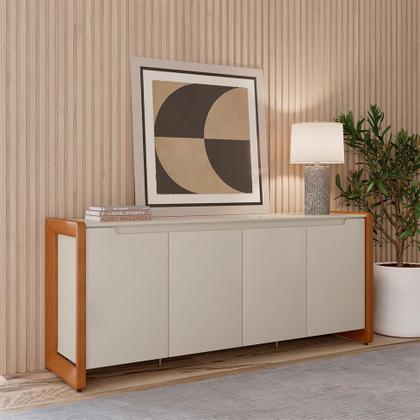 Imagem de Buffet Bristol 4 Portas 2 Gavetas Off White e Naturale
