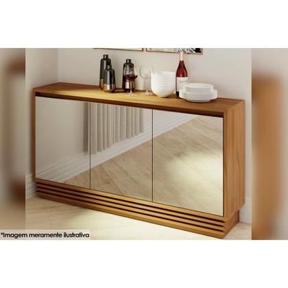 Imagem de Buffet de Sala Jantar BB2609 3 Portas c/ Espelho e 1 Gaveta Natural - Tecno Mobili