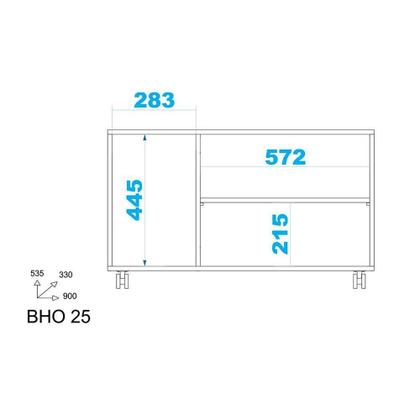 Imagem de Buffet de Sala Jantar BHO25 3 Portas c/ Rodízio Branco - BRV