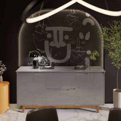 Imagem de Buffet Decorativo Flow de 2 Portas - EJ Móveis - Cinza