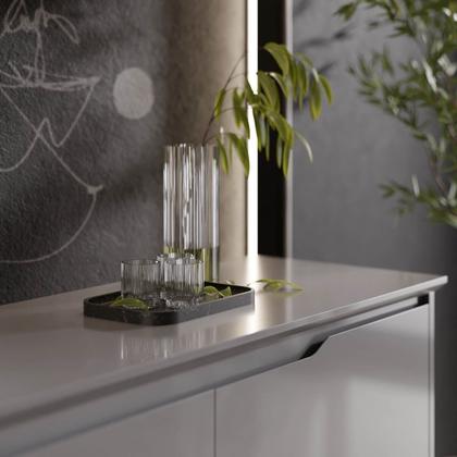 Imagem de Buffet Decorativo Flow de 2 Portas - EJ Móveis - Cinza