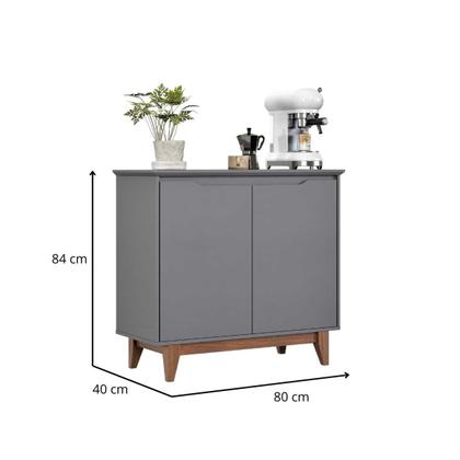 Imagem de Buffet Flow 2 Portas com Pés em Madeira Maciça e Régua Dupla Face Design Moderno e Elegante para Sala de Jantar ou Estar