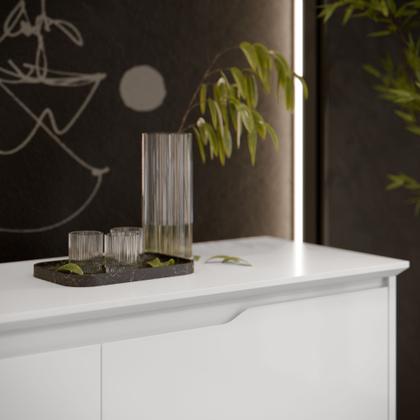 Imagem de Buffet Grande 2 Portas 2 Gavetas Pés de Madeira Flow Ej Móveis