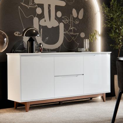 Imagem de Buffet Grande 2 Portas 2 Gavetas Pés de Madeira Flow Ej Móveis