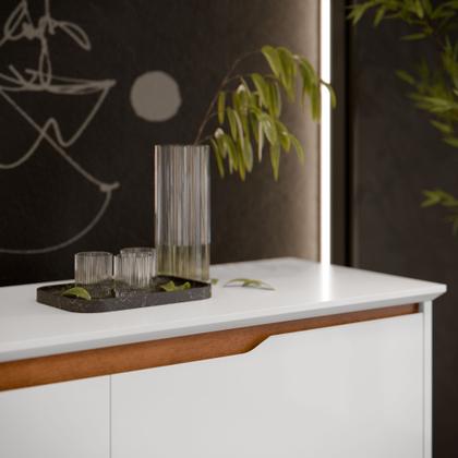 Imagem de Buffet Grande 2 Portas 2 Gavetas Pés de Madeira Flow Ej Móveis