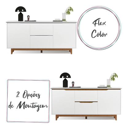 Imagem de Buffet Grande 2 Portas 2 Gavetas Pés de Madeira Flow Ej Móveis