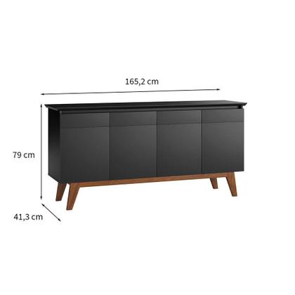 Buffet Ivan 4 PT Preto - Mobly Imagem de Buffet Ivan 4 PT Preto