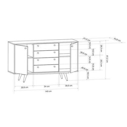 Buffet Lassen 4 GV 2 PT Branco - Mobly Imagem de Buffet Lassen 4 GV 2 PT Branco
