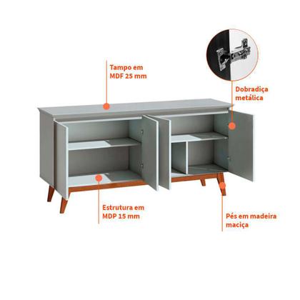 Buffet Liverpool 4 PT Off White e Freijo Touch - Mobly Imagem de Buffet Liverpool 4 PT Off White e Freijo Touch