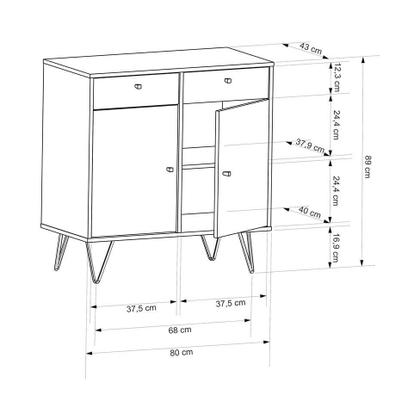 Buffet Mariano 2 GV 2 PT Branco - Mobly Imagem de Buffet Mariano 2 GV 2 PT Branco