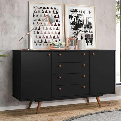 Buffet Maty 4 GV 2 PT Preto - Mobly Imagem de Buffet Maty 4 GV 2 PT Preto