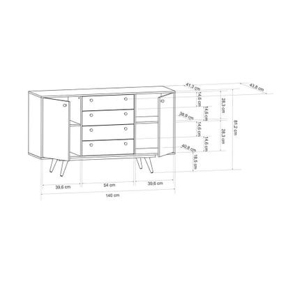 Buffet Maty 4 GV 2 PT Preto - Mobly Imagem de Buffet Maty 4 GV 2 PT Preto