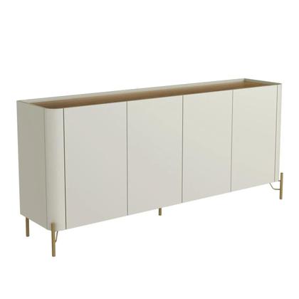Imagem de Buffet MDF com Porta Lisa L180 X A81,5cm Louro/Luna/Dourado
