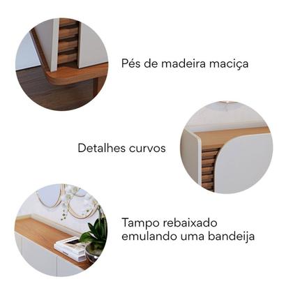 Imagem de Buffet para Sala de Jantar 3 Portas Jurerê Off White com Freijó