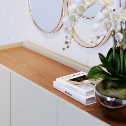 Imagem de Buffet para Sala de Jantar 3 Portas Jurerê Off White com Freijó