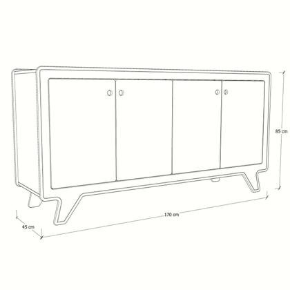 Imagem de Buffet para Sala de Jantar 4 Portas James A 85cm x C 170cm x P 45cm