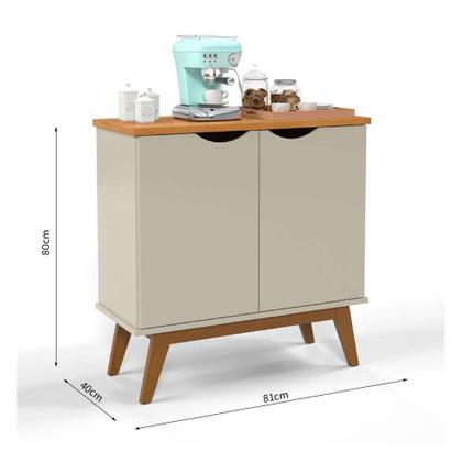 Buffet Prism 2 PT Off White e Cinamomo - Patrimar Imagem de Buffet Prism 2 PT Off White e Cinamomo