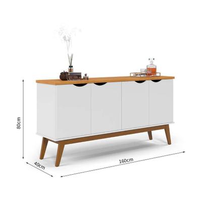 Buffet Prism 4 PT Branco e Cinamomo - Patrimar Imagem de Buffet Prism 4 PT Branco e Cinamomo