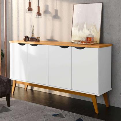 Buffet Prism 4 PT Branco e Cinamomo - Patrimar Imagem de Buffet Prism 4 PT Branco e Cinamomo