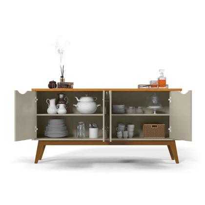 Buffet Prism 4 PT Off White e Cinamomo - Patrimar Imagem de Buffet Prism 4 PT Off White e Cinamomo